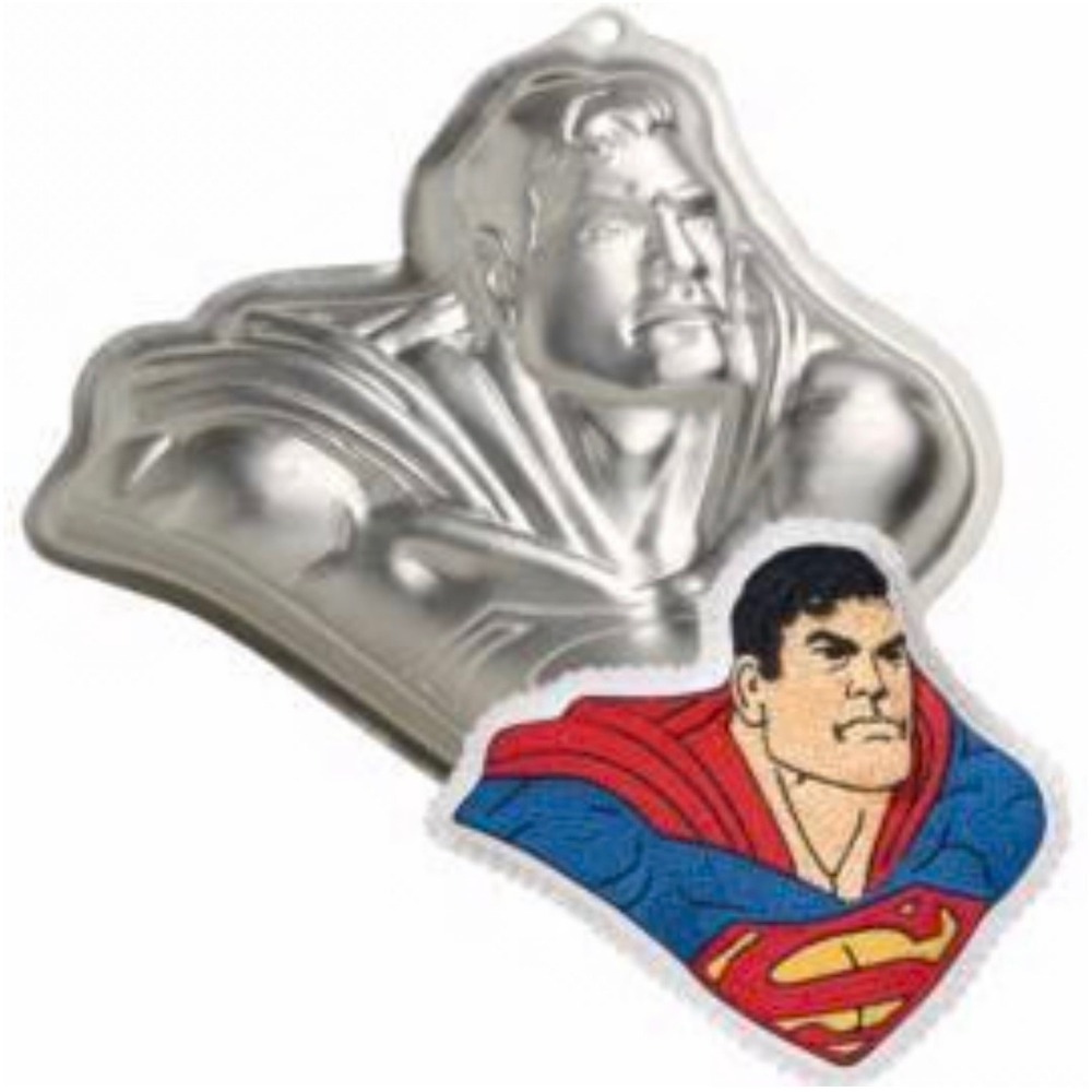 Wilton‎ Superman Cake Pan Silver DC Comics Superhero Baking Mold 2105-3350